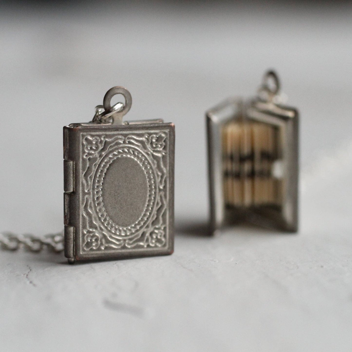 Silver Book Locket