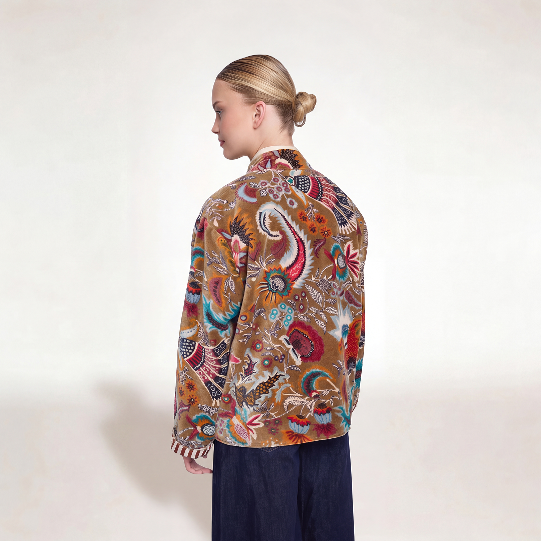 Bohemian Garden Velvet Jacket – Brown