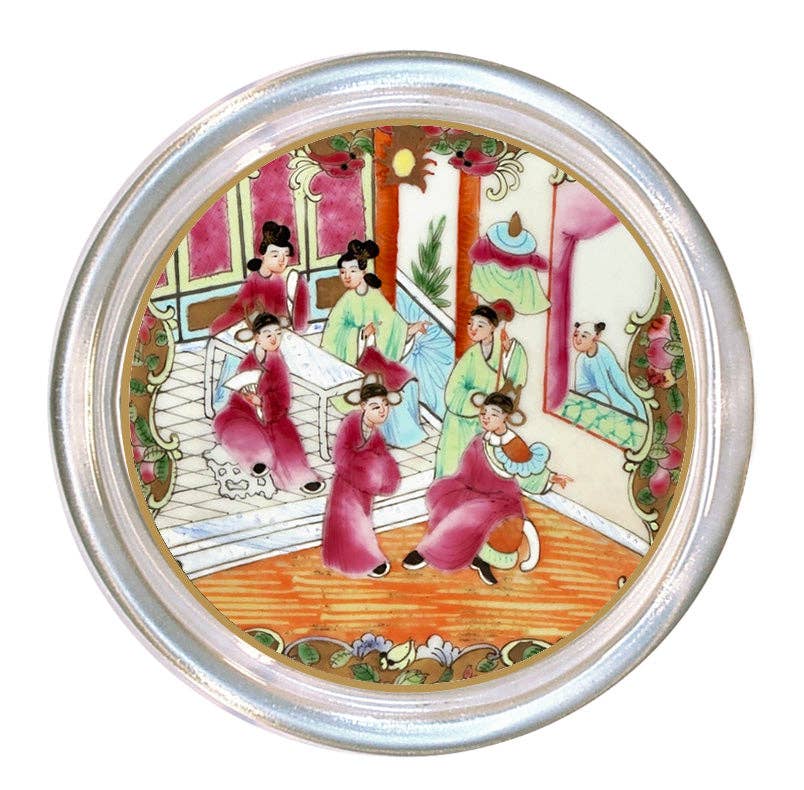 Rose Medalion with People Coaster