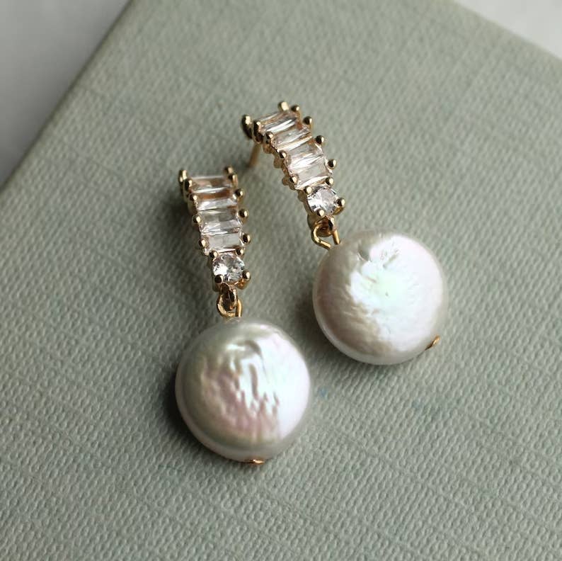 Freshwater Pearl Ladder Earrings