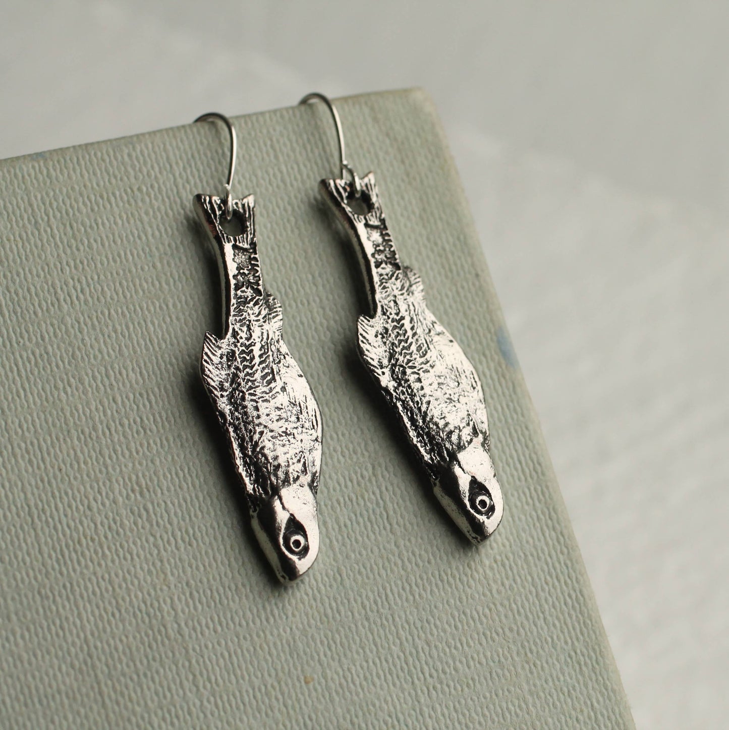 Silver Sardine Earrings