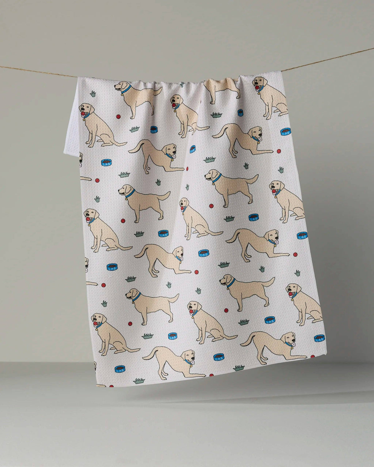 Lab Pals Tea Towel: Yellow-lab