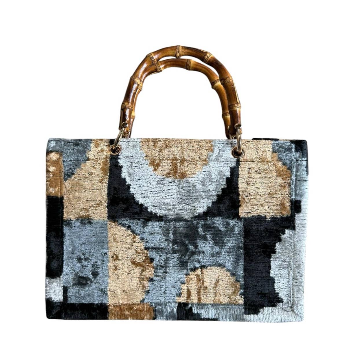 AYCA Design Silk Velvet Ikat Bamboo-Handle Tote — Pre-order