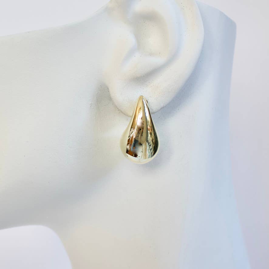 Small Puff Teardrop Earring