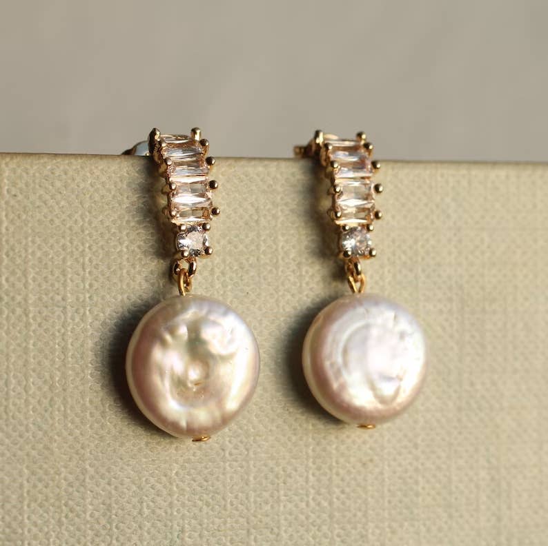 Freshwater Pearl Ladder Earrings