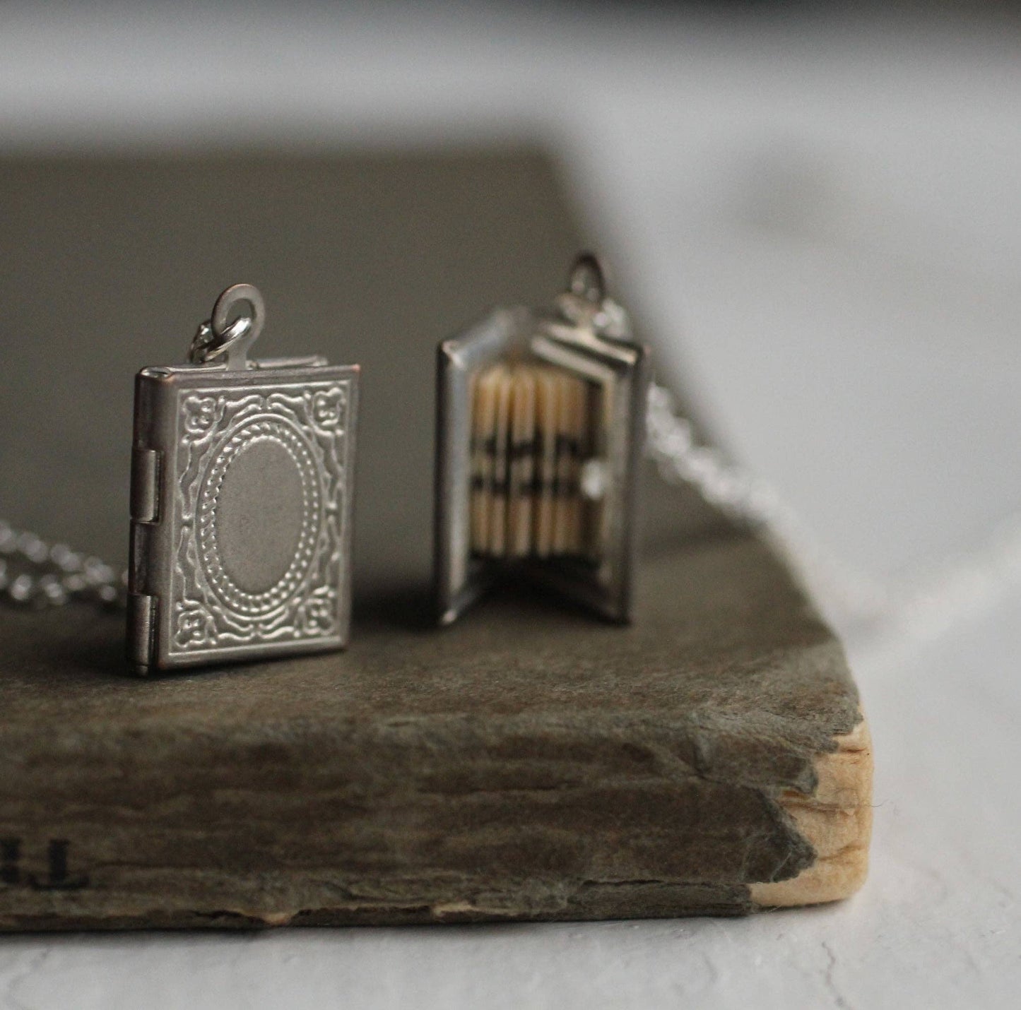 Silver Book Locket