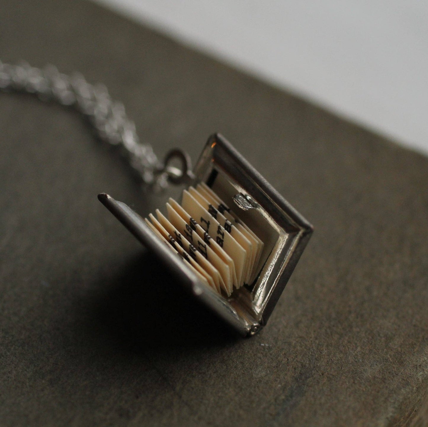 Silver Book Locket