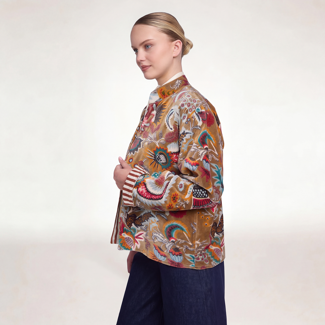 Bohemian Garden Velvet Jacket – Brown