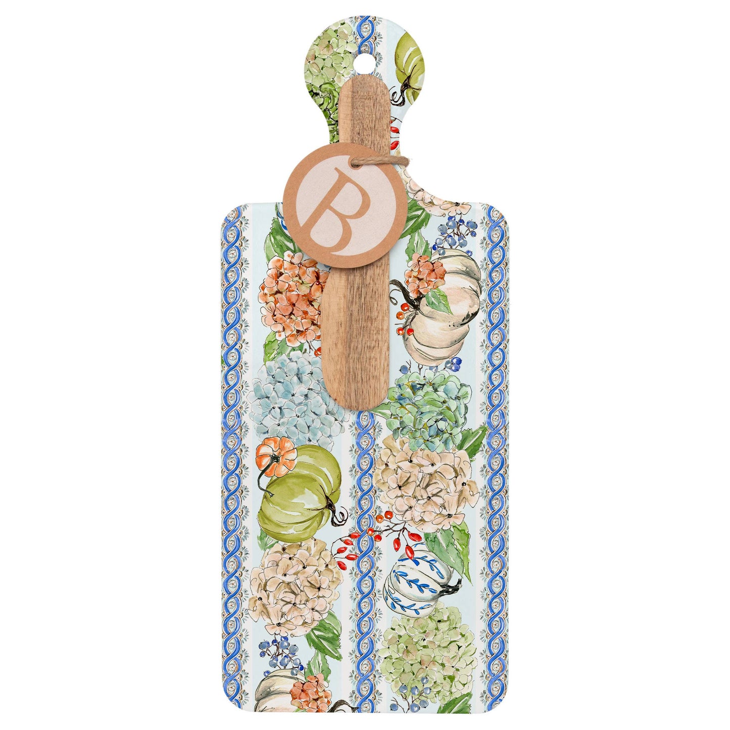 Rosanne Beck Fall Hydrangea Ceramic Cuterie Board & Spreader