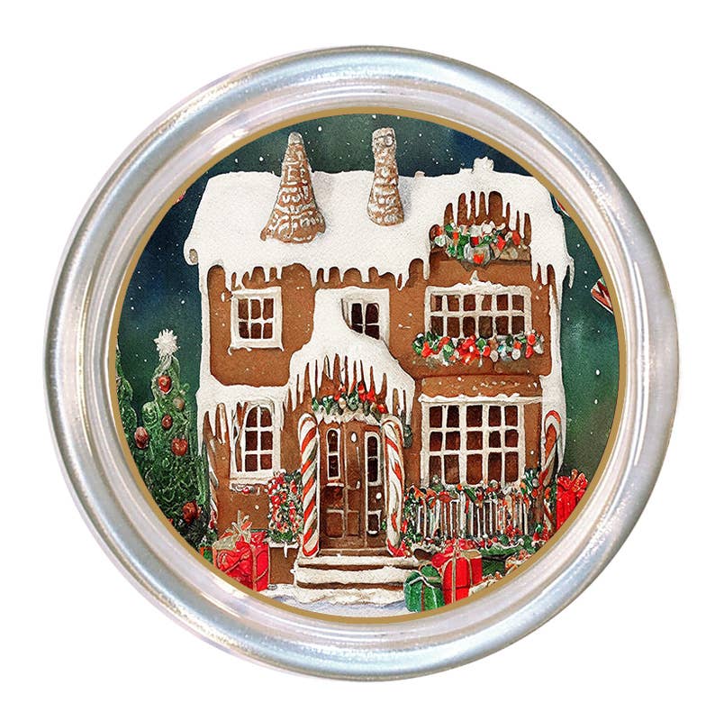 Gingerbread House with Tree Glass Coaster