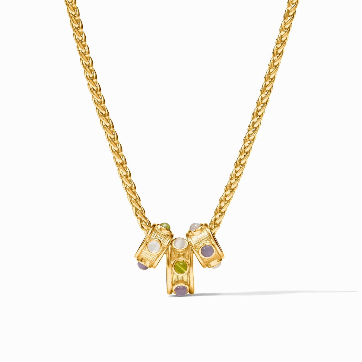 Julie Vos Cobblestone Loop Necklace in Multi-Stone Cat's Eye
