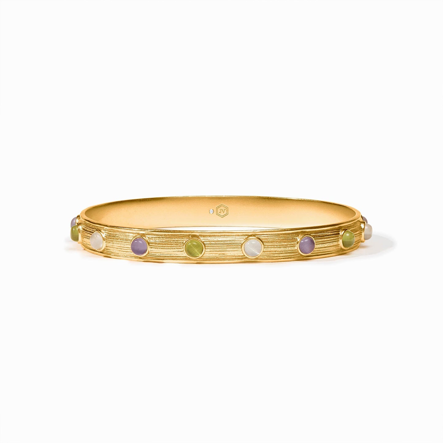 Julie Vos Cobblestone Stone Bangle in Multi-Stone Cat's Eye, Medium
