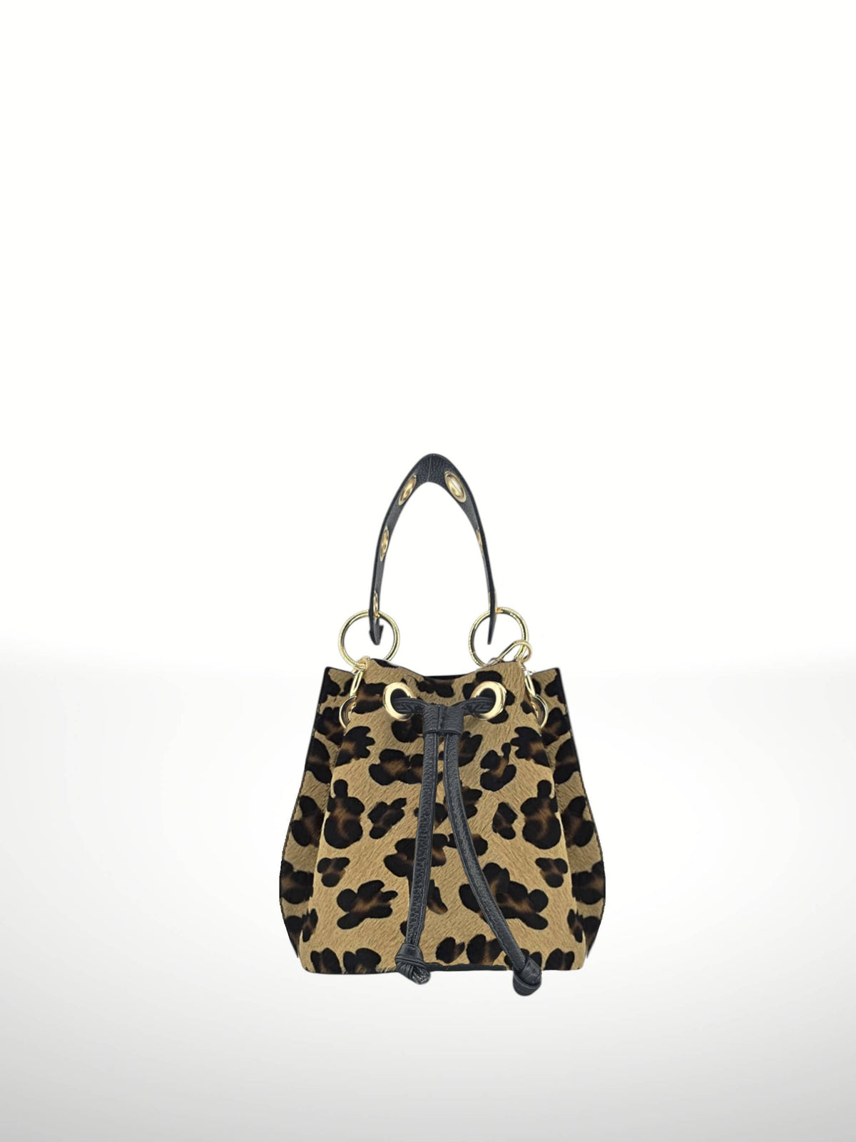 Noelia Zebra Leather Bucket Bag