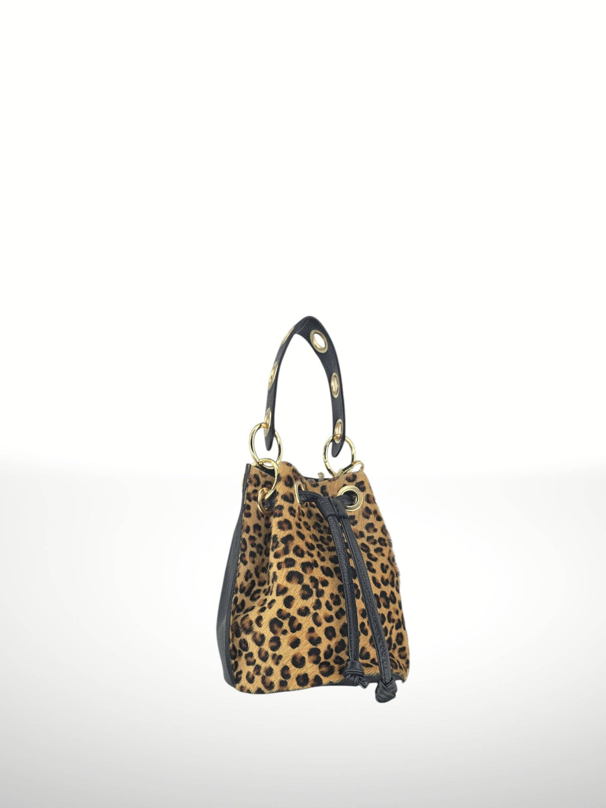 Noelia Zebra Leather Bucket Bag