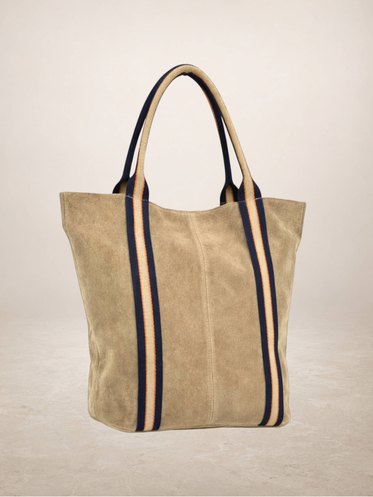Melody Suede Leather Tote — Coffee Brown