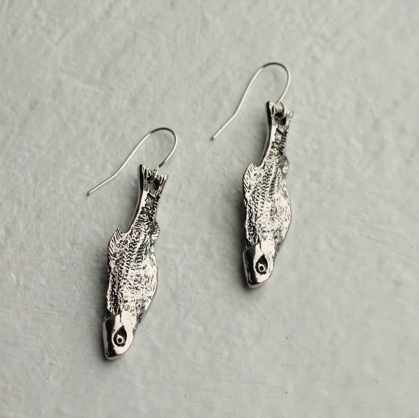 Silver Sardine Earrings