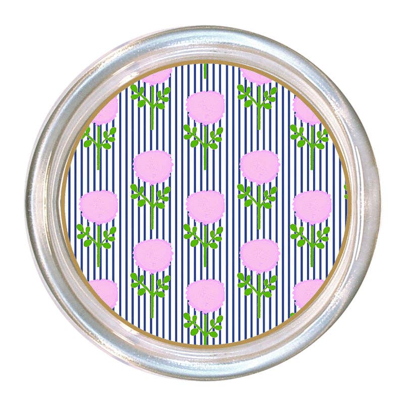 Marigold Ticking Stripe Pink by Laura Park Coaster