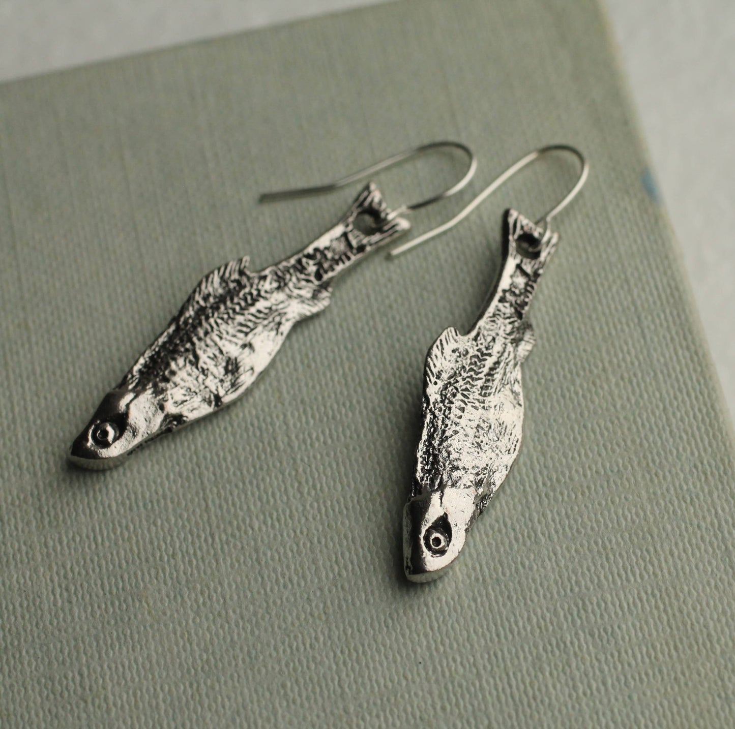 Silver Sardine Earrings