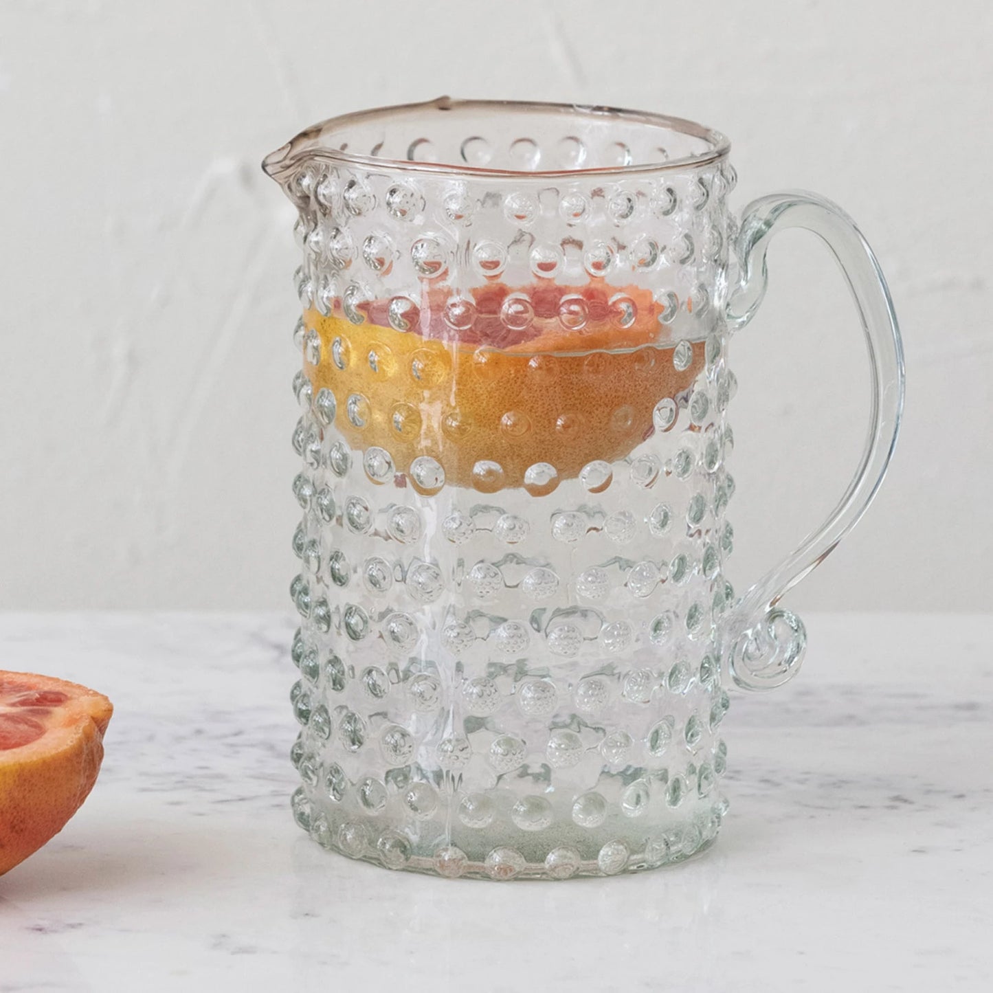 Hand-Blown Hobnail Pitcher