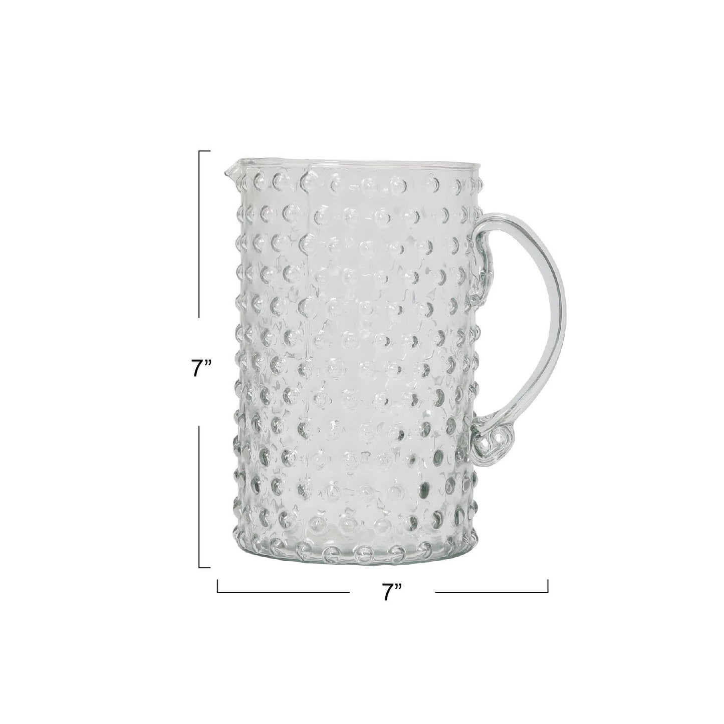 Hand-Blown Hobnail Pitcher