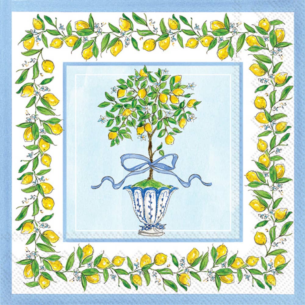Rosanne Beck Lemon Topiary Cocktail Napkins