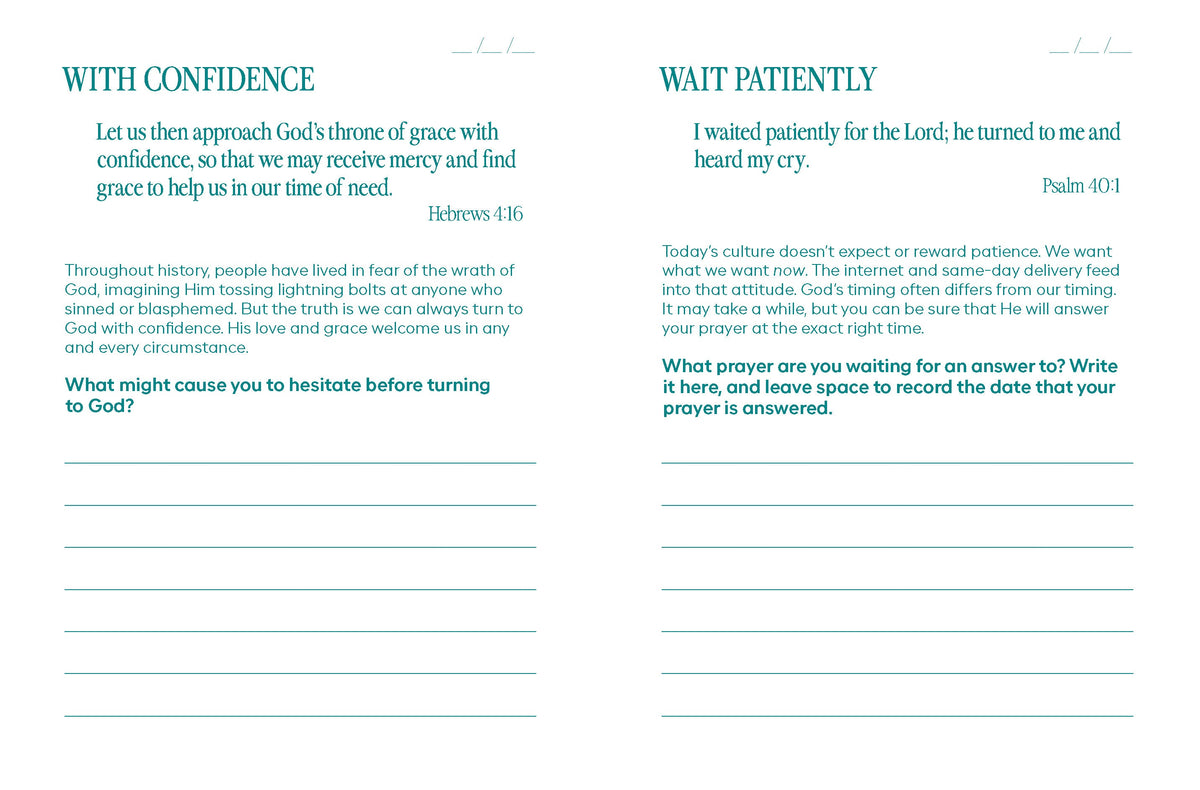 A Prayer a Day — interior writing pages