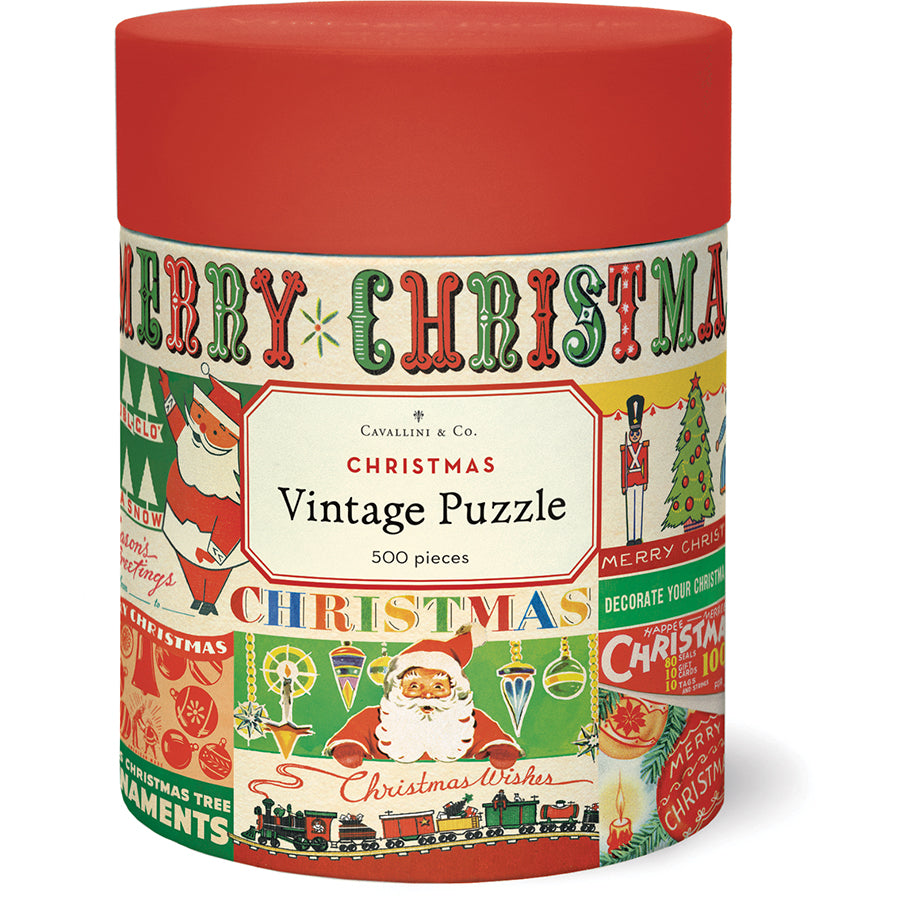 Vintage Christmas Collage — 500-Piece Puzzle