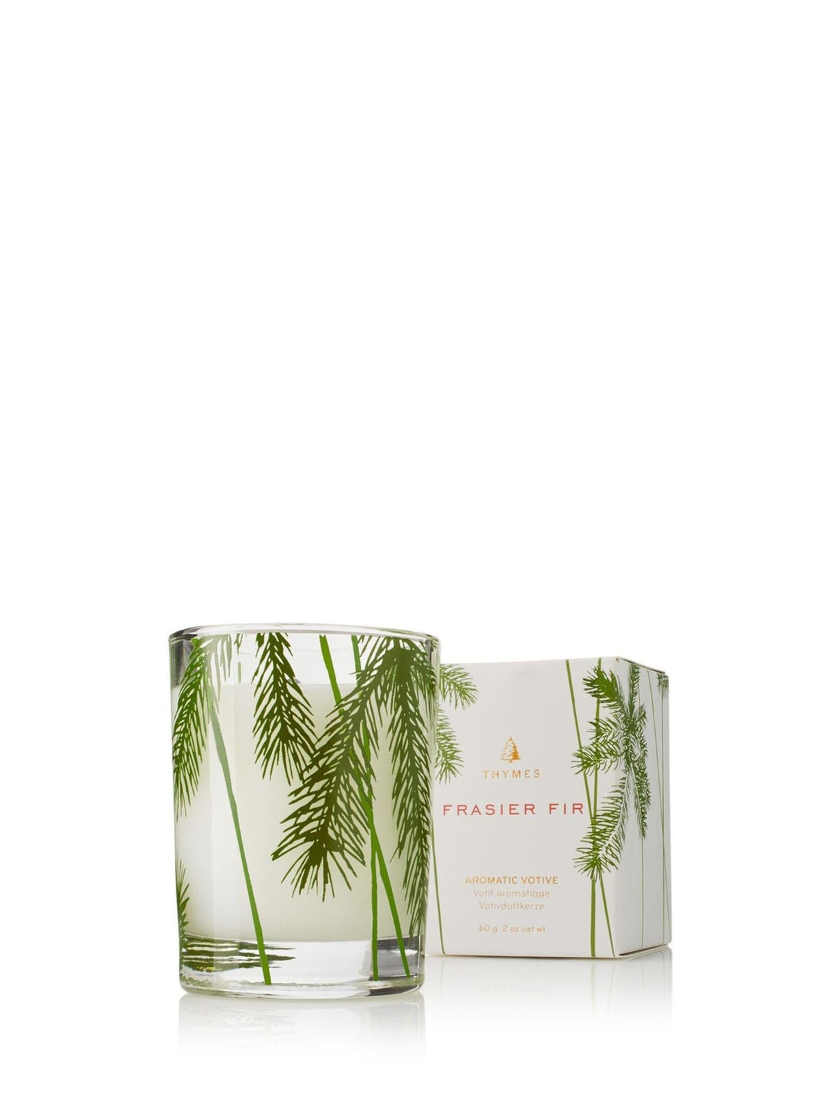 Frasier Fir Votive Candle Pine Needle Design