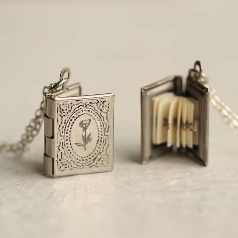 Silver Book Locket