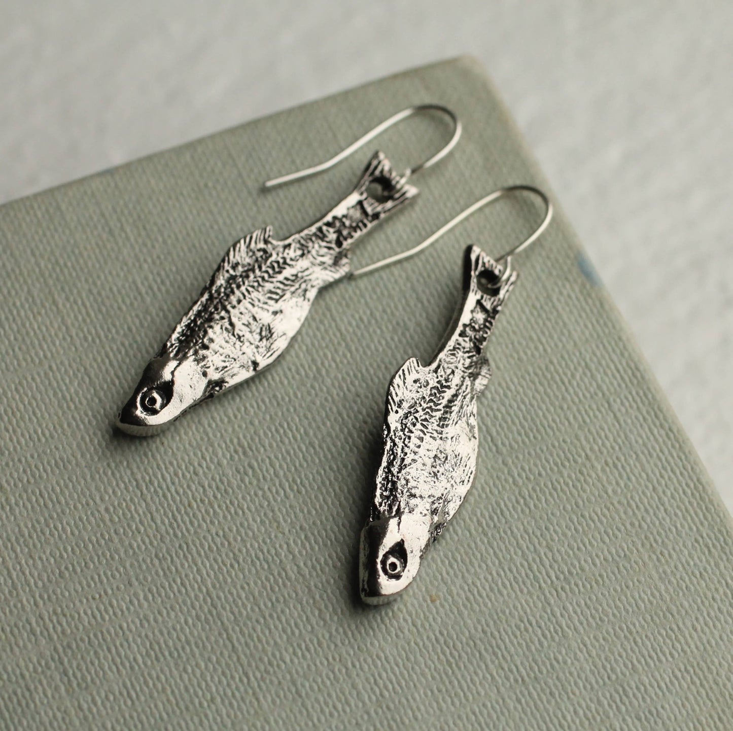 Silver Sardine Earrings