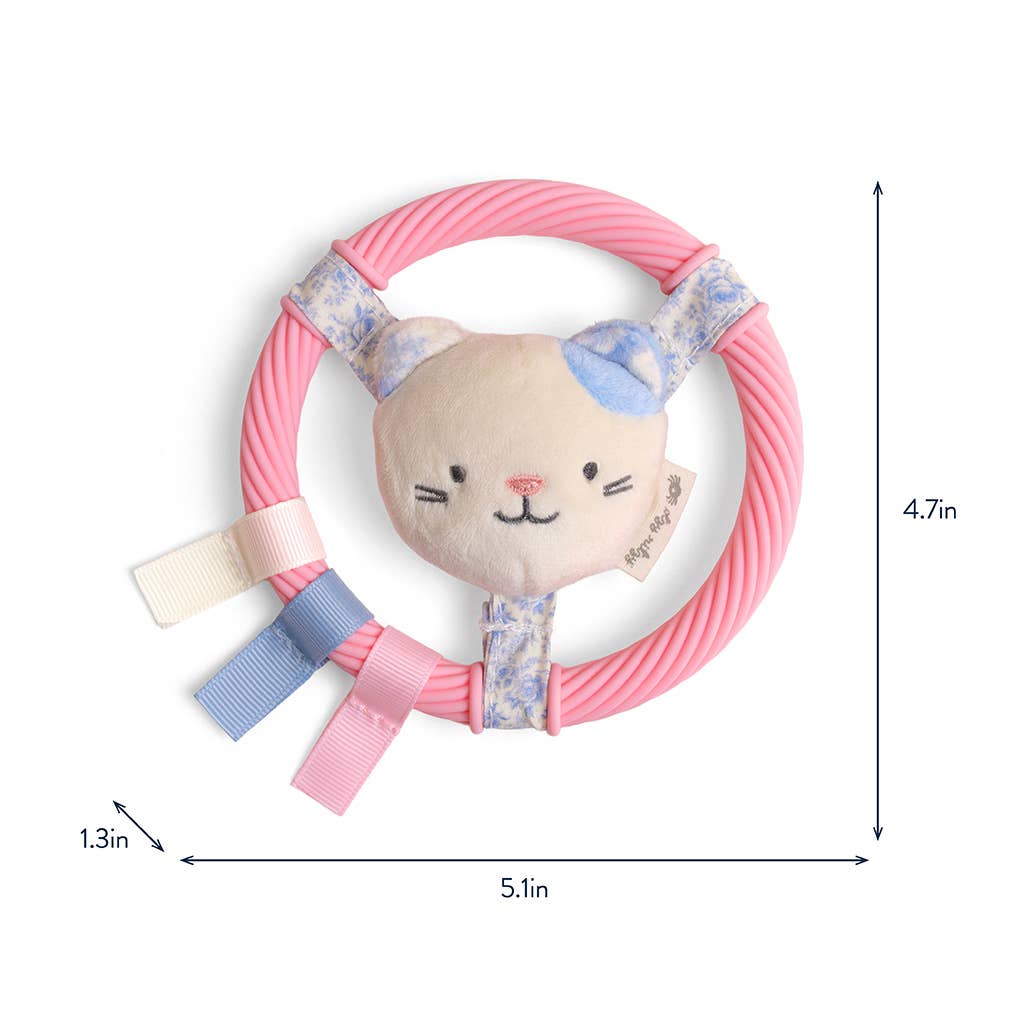 Itzy Ring Pal™ - Teething Ring with Plush Character: Taupe Bear