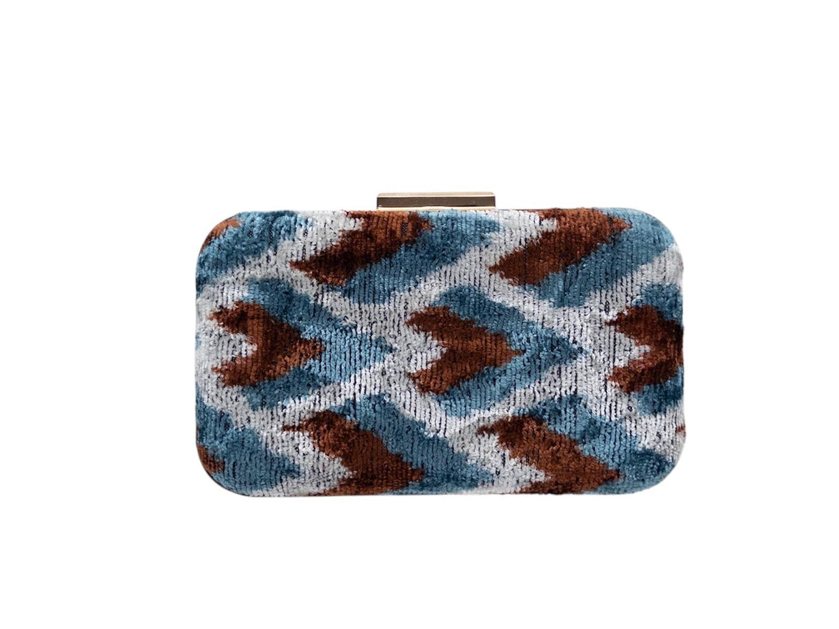 AYCA Design Silk Velvet Ikat Box Clutch — Pre-order