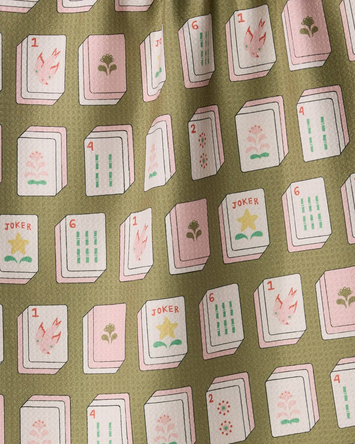 Flower Tiles Tea Towel: Pink