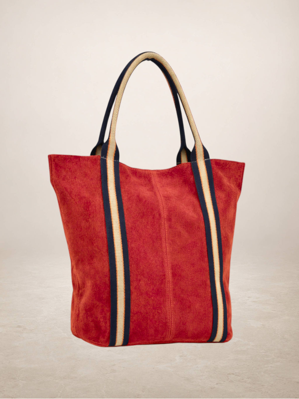 Melody Suede Leather Tote — Red