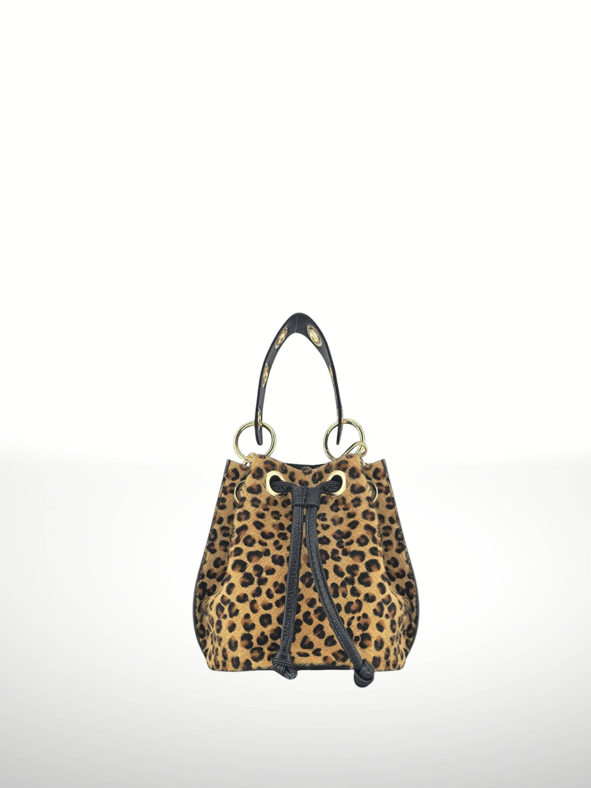 Noelia Zebra Leather Bucket Bag