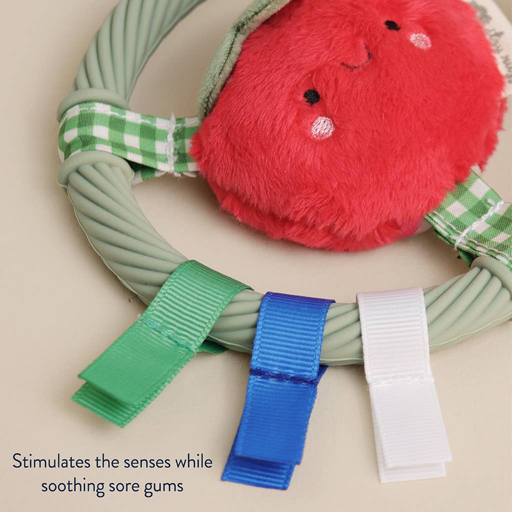 Itzy Ring Pal™ - Teething Ring with Plush Character: Taupe Bear