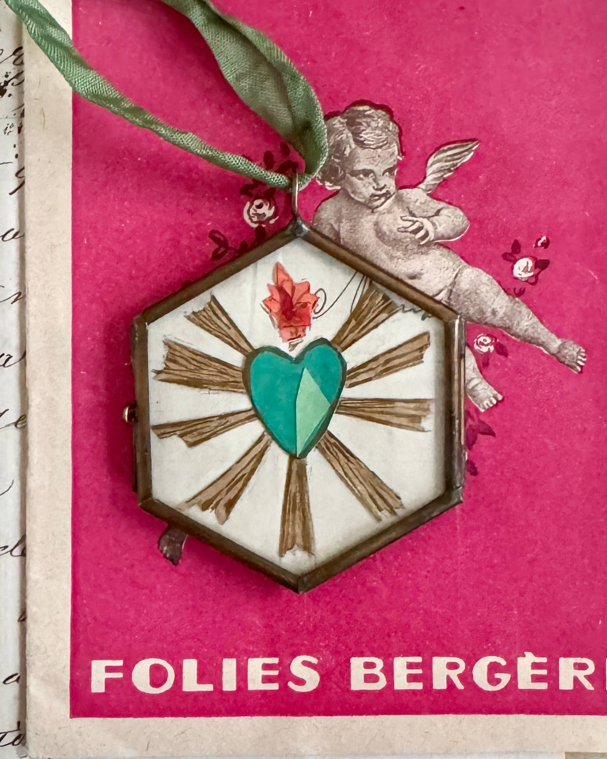 Maris Mirum Sacred Heart art locket by Brandie Stonge
