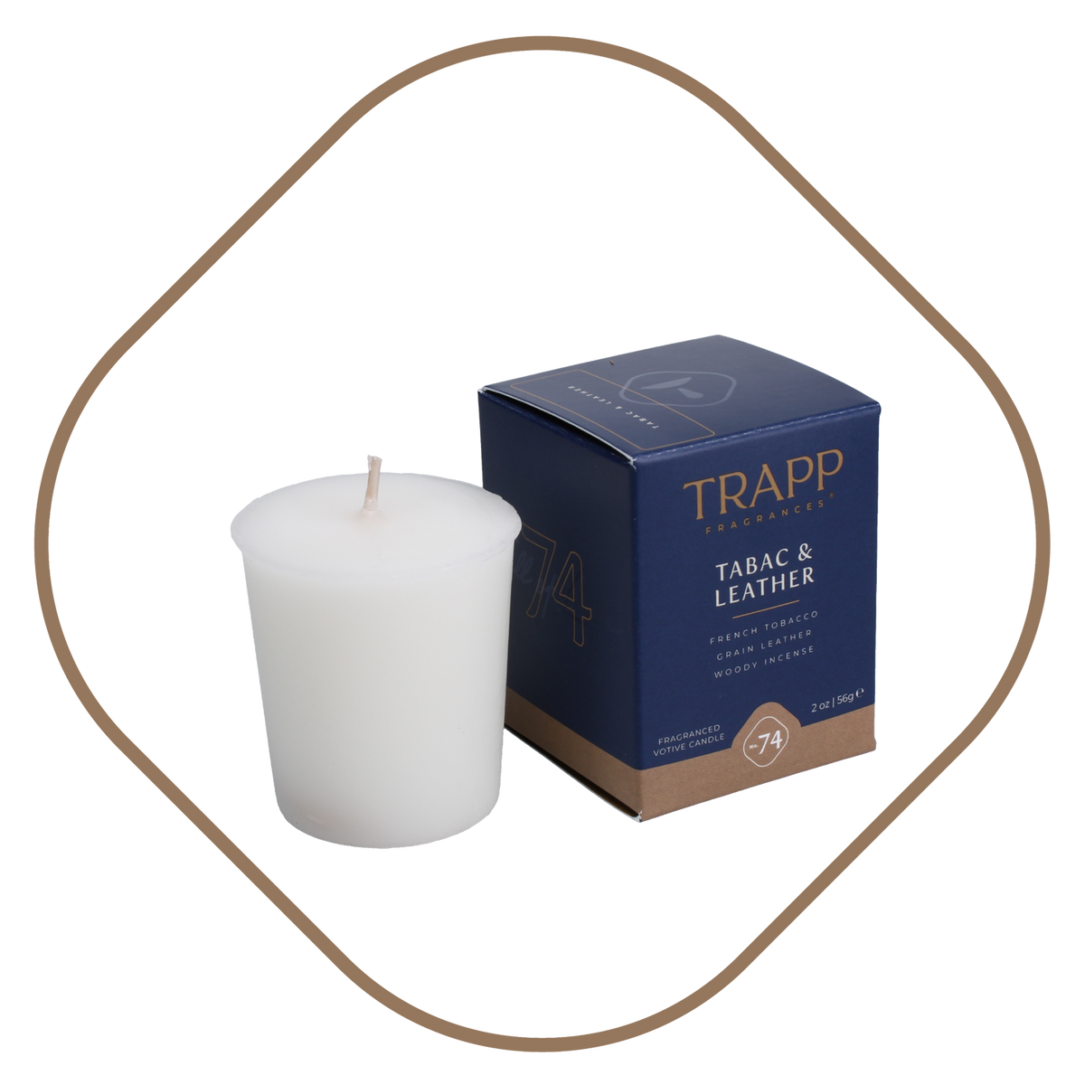 Trapp No. 74 Tabac & Leather 2 oz. Votive Candle