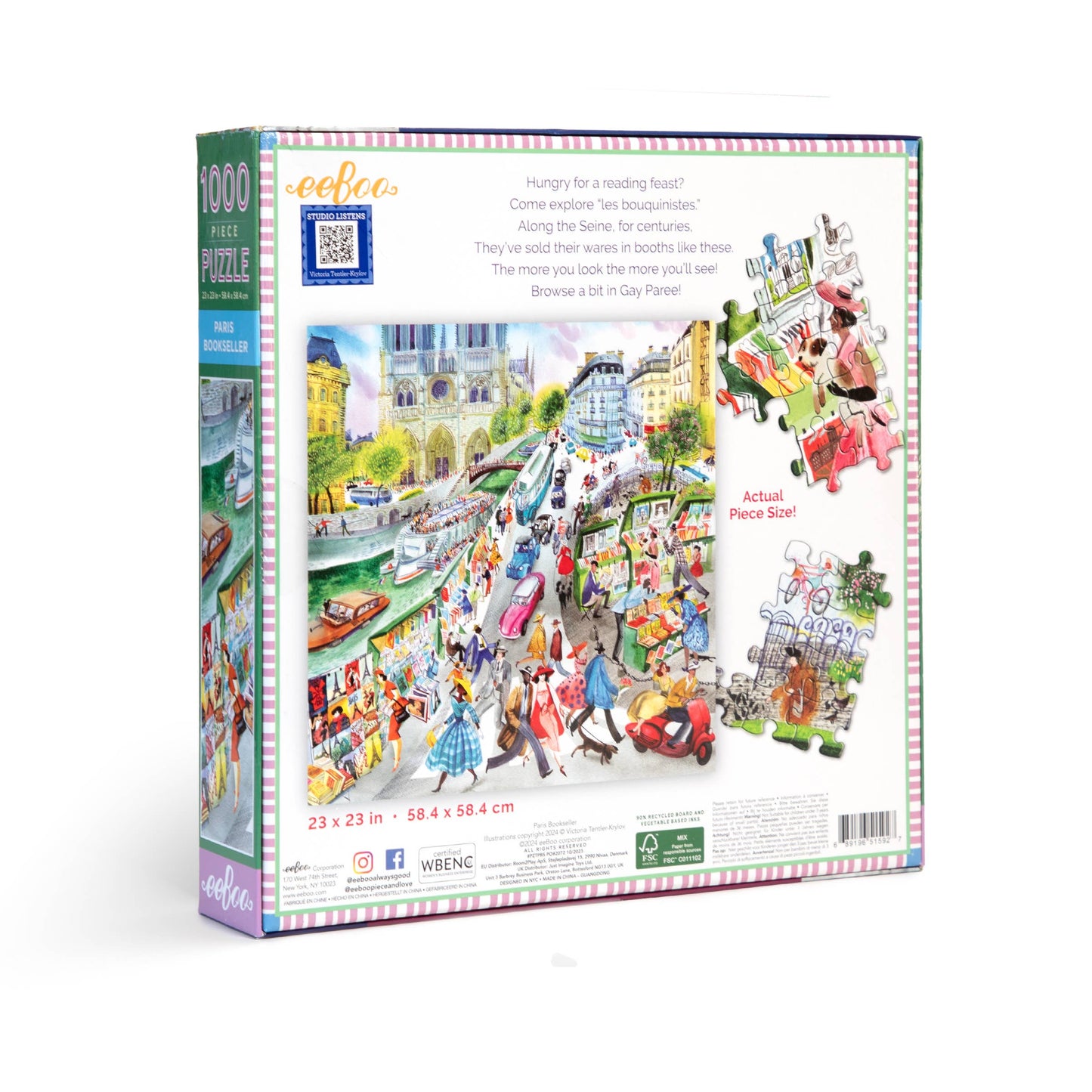 Paris Bookseller 1000 Piece Square Puzzle