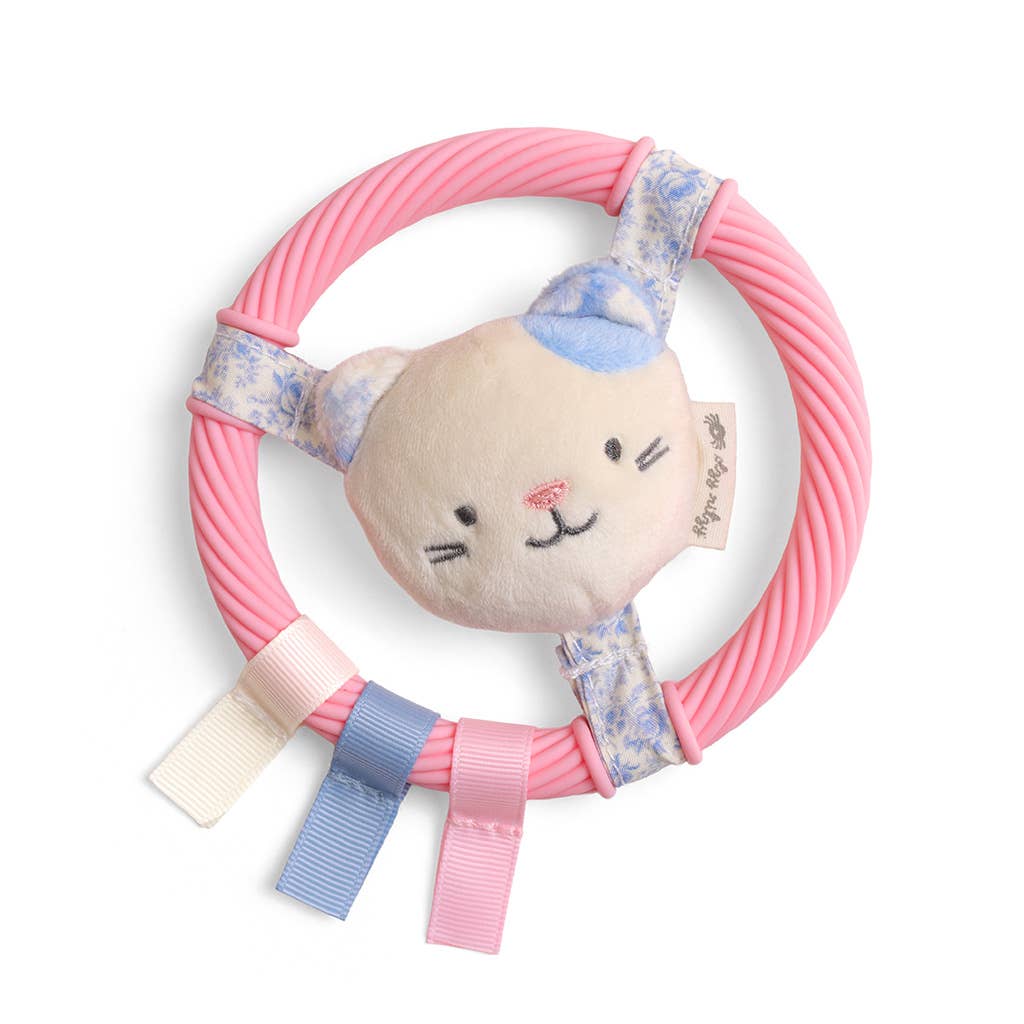 Itzy Ring Pal™ - Teething Ring with Plush Character: Taupe Bear