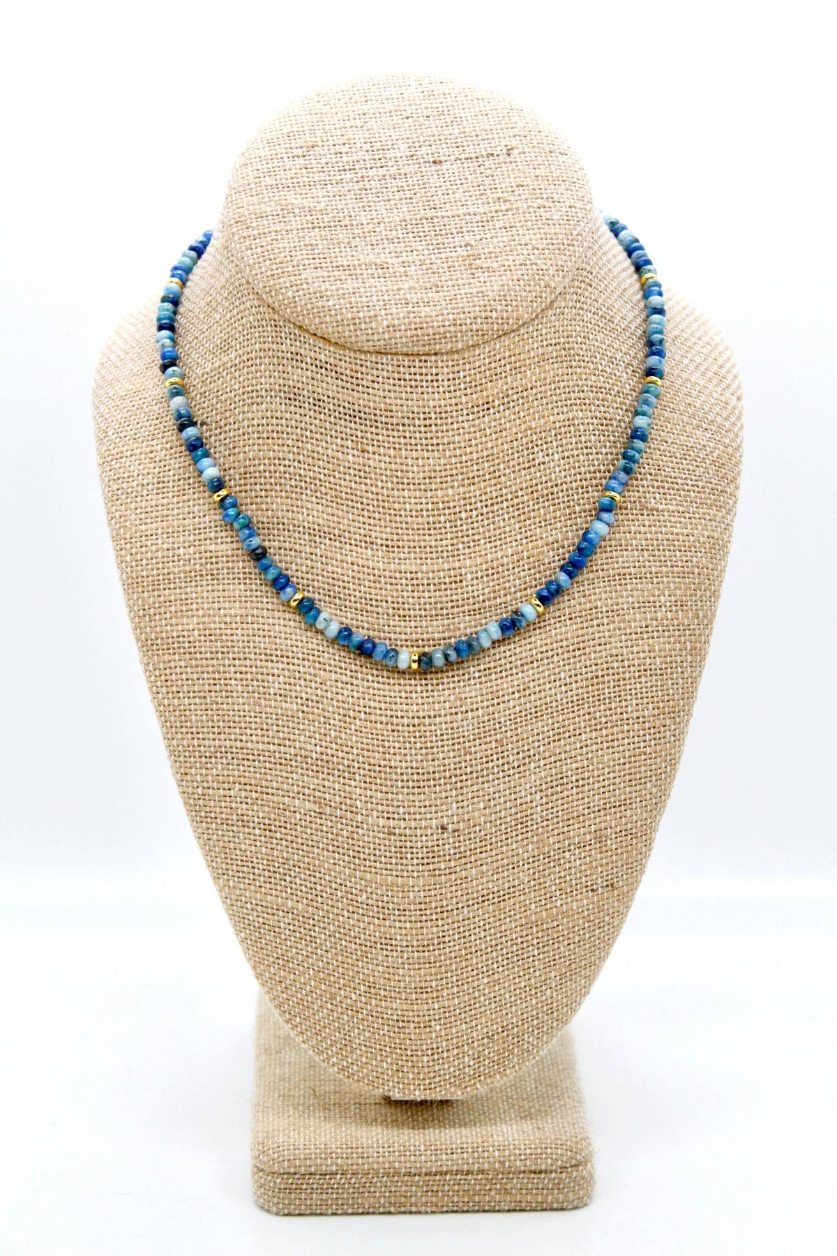 Blue Line Jasper + Gold Necklace - NC-506G