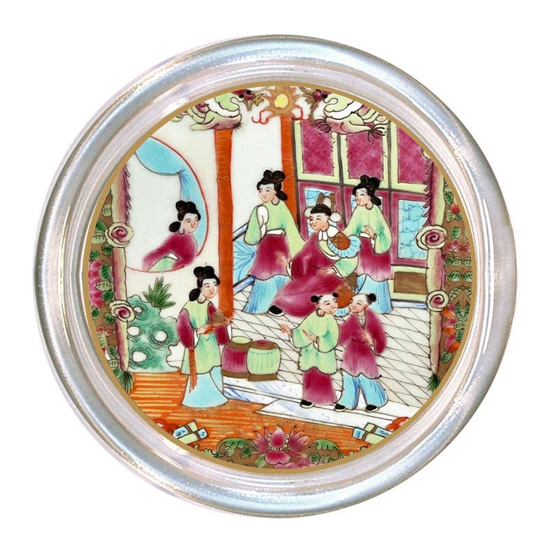 Rose Medalion with People Coaster