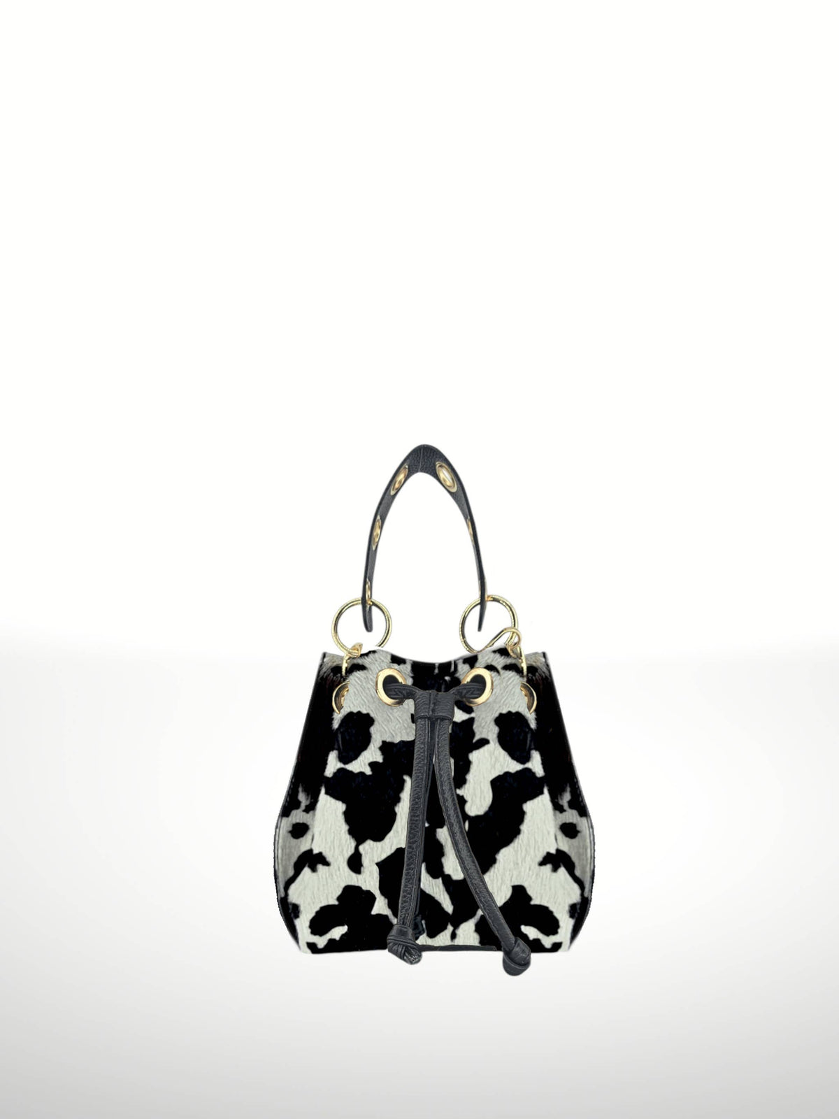 Noelia Zebra Leather Bucket Bag