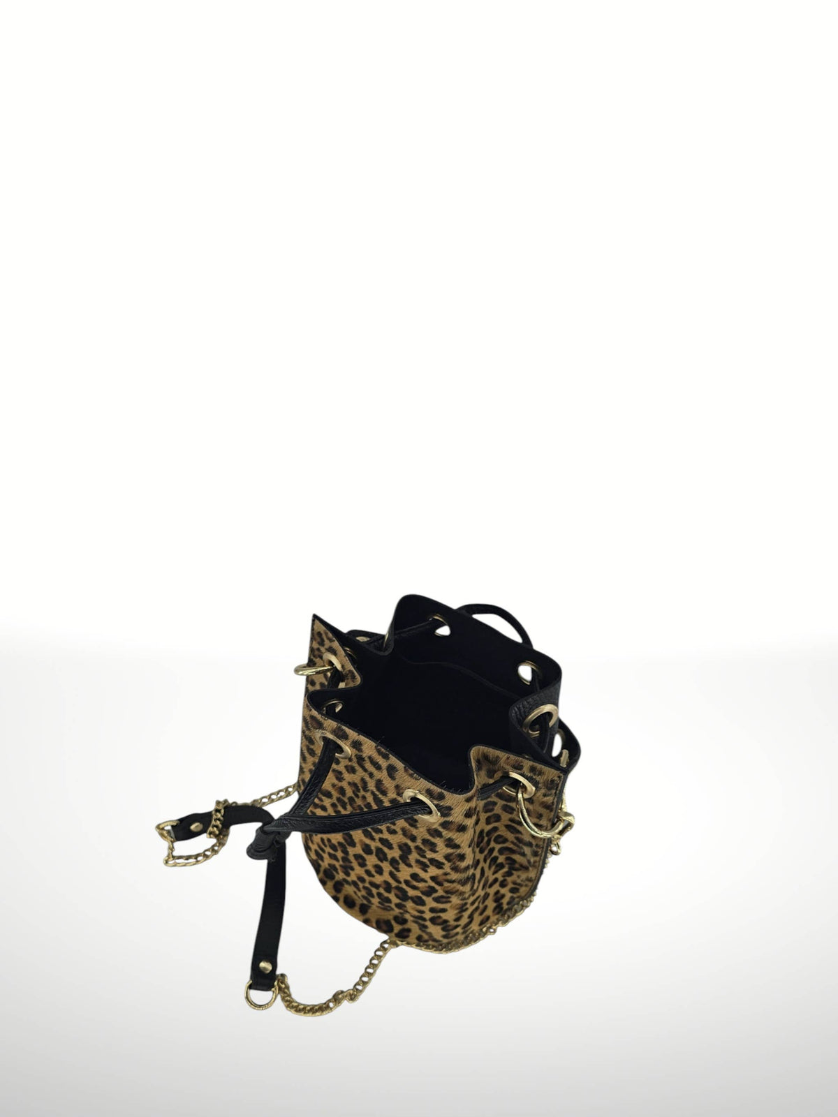 Noelia Zebra Leather Bucket Bag