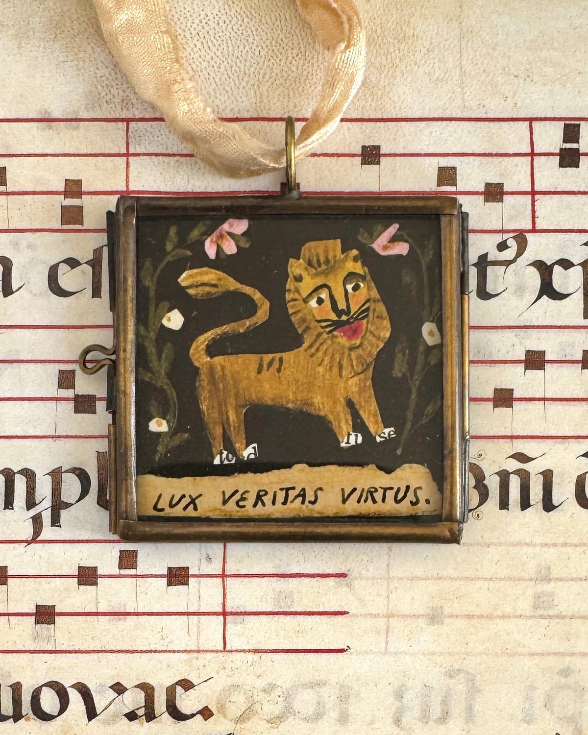 Maris Mirum Lux Lion art locket by Brandie Stonge