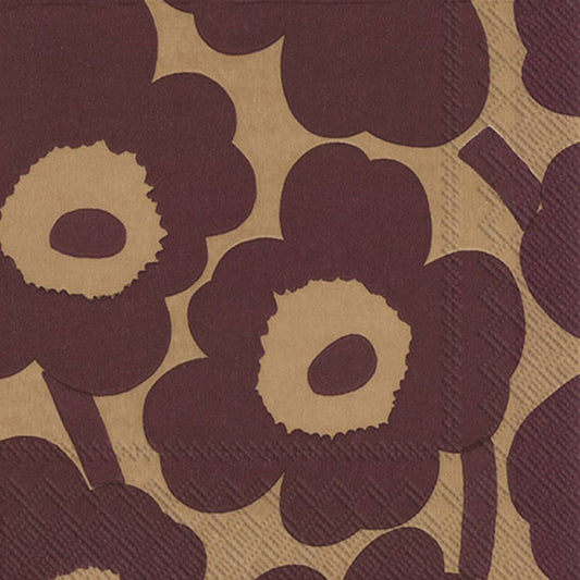 Marimekko Unikko Cocktail Napkins – Bordeaux