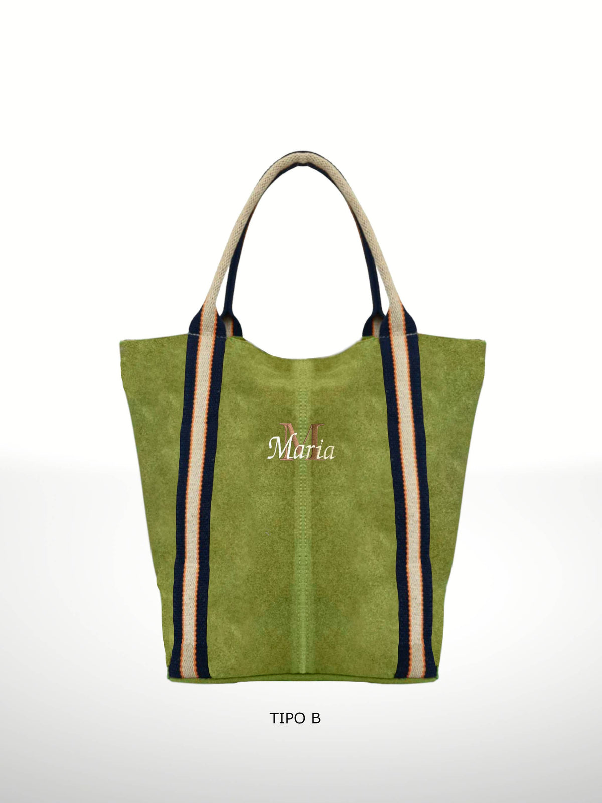 Melody Suede Leather Tote — Olive Green