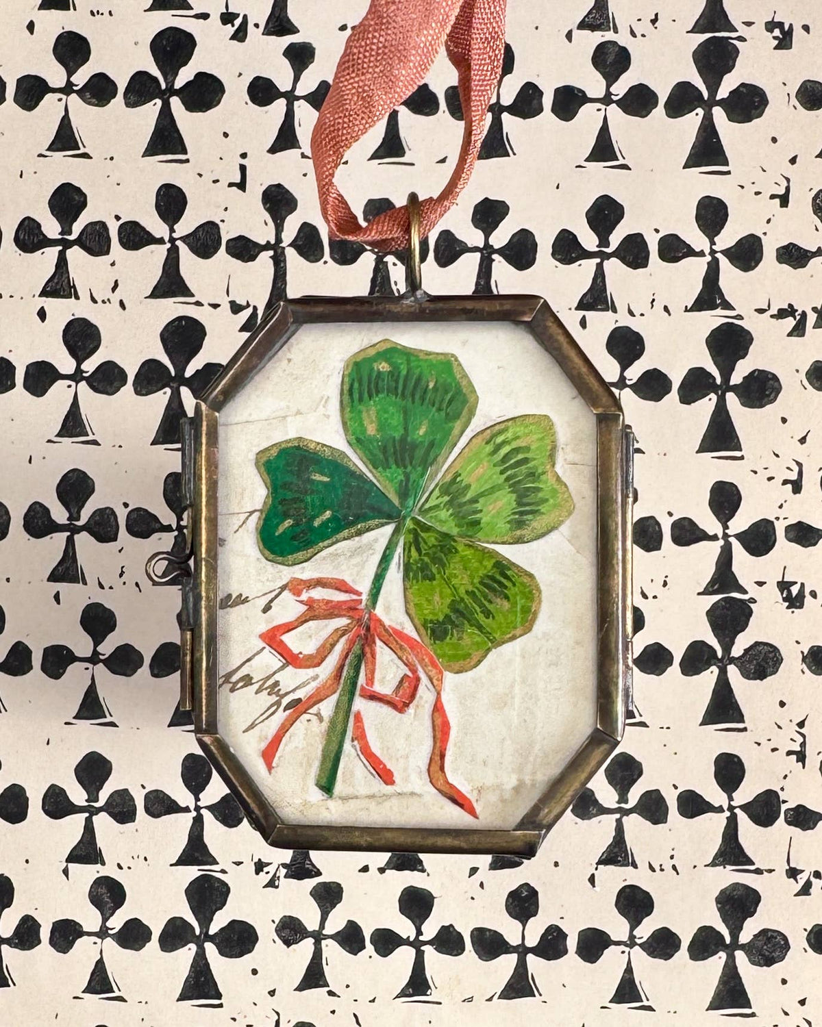 Maris Mirum Clover with Bow art locket by Brandie Stonge