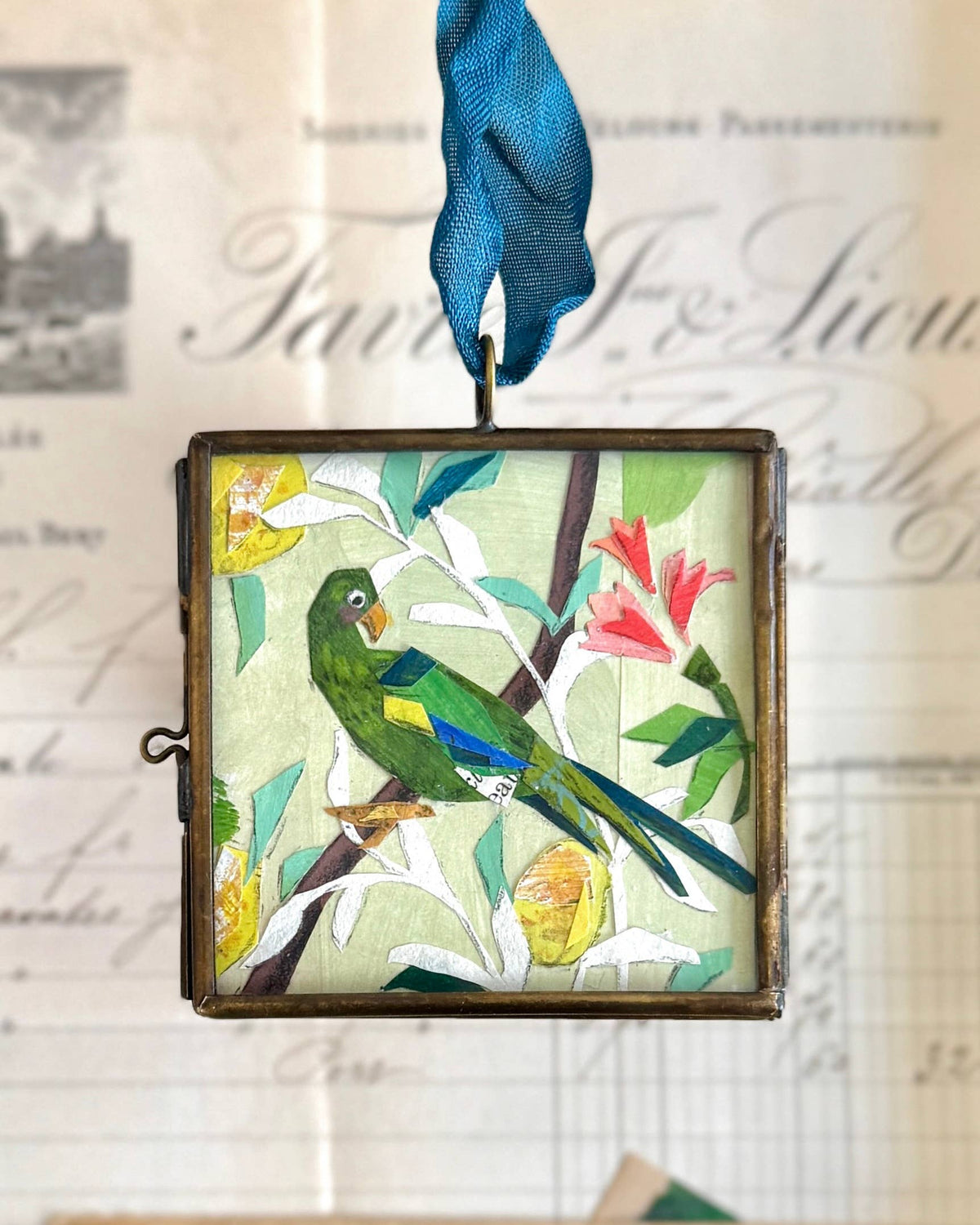 Maris Mirum Virdi Parrot art locket by Brandie Stonge