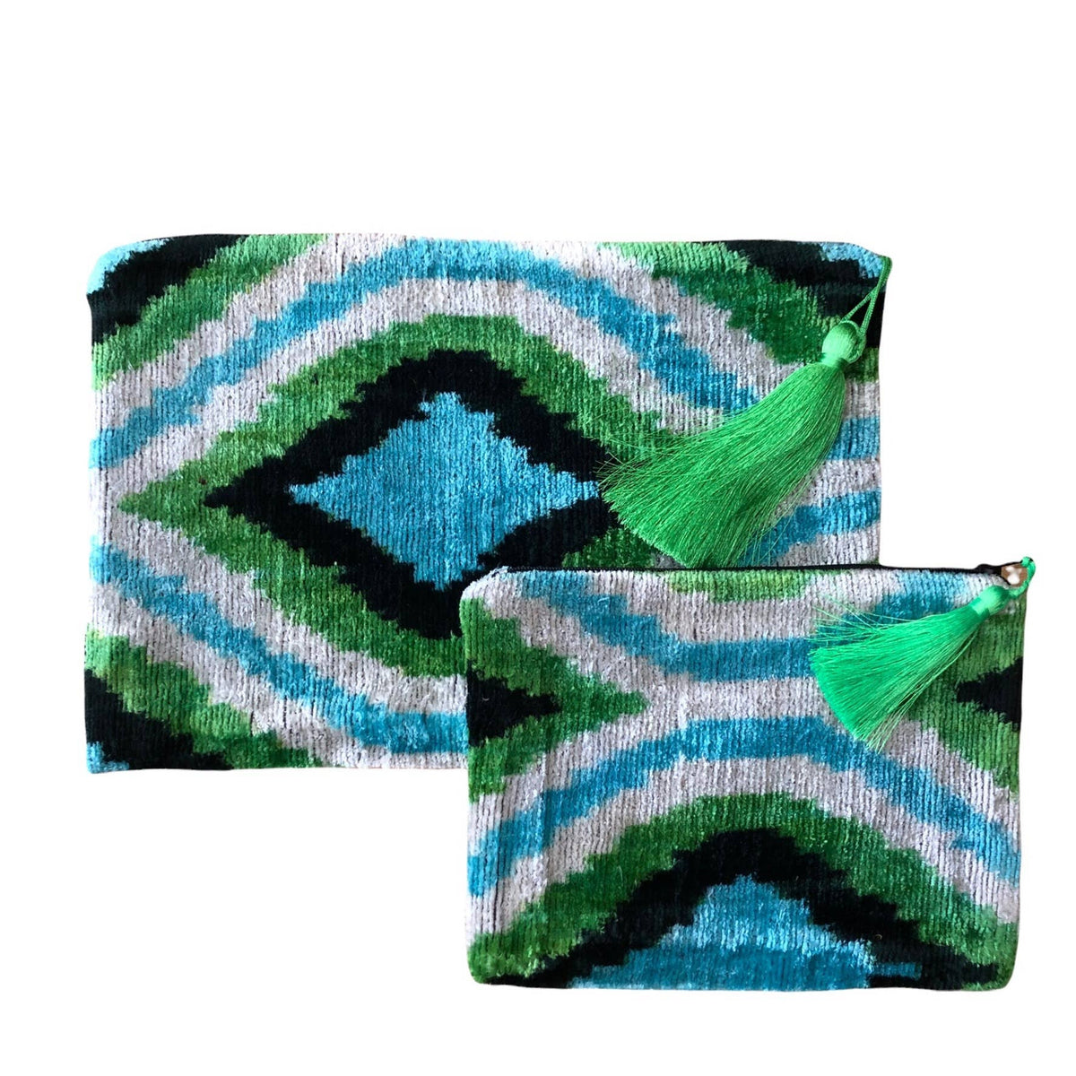 AYCA Design Silk Velvet Ikat Pouch — Pre-order